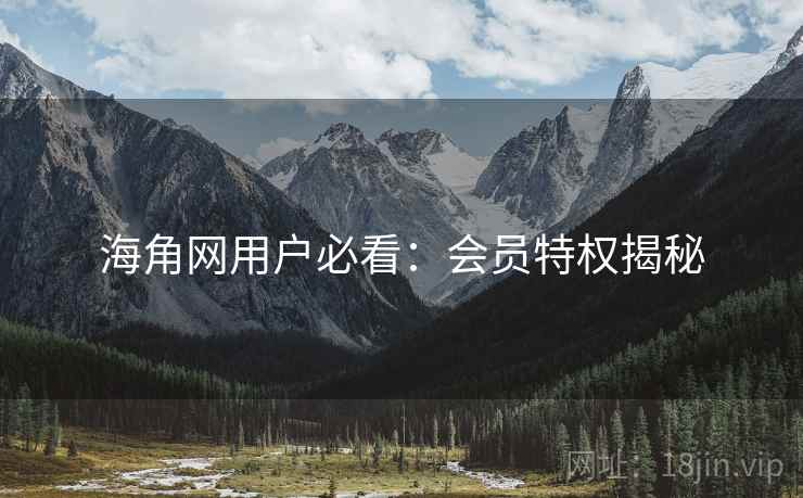 海角网用户必看：会员特权揭秘